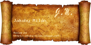 Jakoby Milán névjegykártya