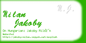 milan jakoby business card